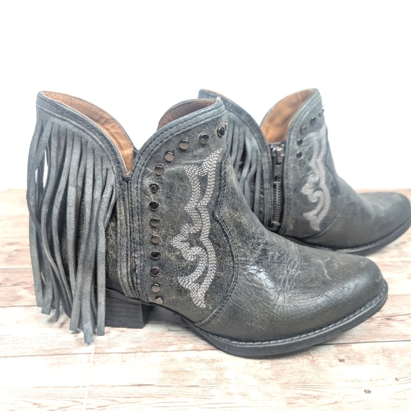 Sterling River Boots Real Leather Grey Tassel Cowboy Cowgirl Western Size 8.5 - Picture 1 of 16